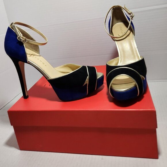 Ivanka Trump Kyra2 Peep-toe Suede Platform High Heels - Picture 9 of 11